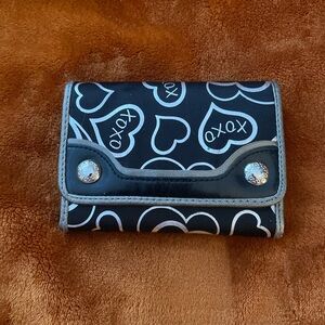 Black and Silver XOXO Heart Wallet